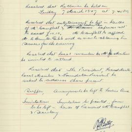 Parents and Citizens Association Minutes, 1947