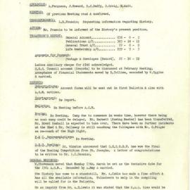 Sydney High School Old Boys Union Minutes, 1961