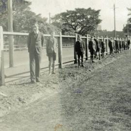 Landscaping the school grounds, 1936
