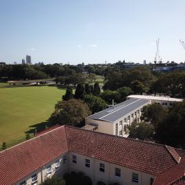 Aerial view of school grounds, 2021