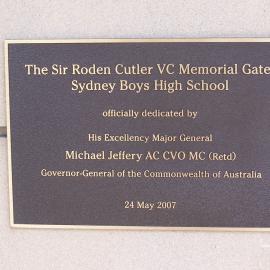 Roden Cutler gates, 2007