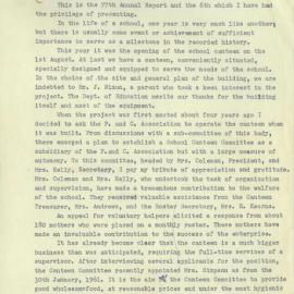 Headmaster's Report 1960