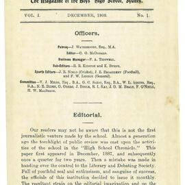 The Record, Vol 1 No 1, December 1909