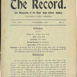 The Record, Vol 8 No 1, December 1916
