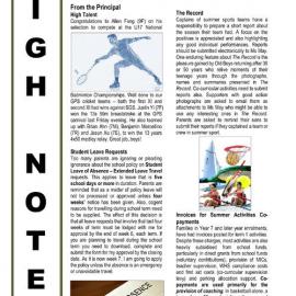 High Notes, Vol 20 No 7, 15 March 2019