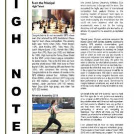High Notes, Vol 20 No 30, 20 September 2019
