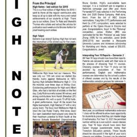 High Notes, Vol 20 No 40, 13 December 2019