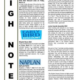 High Notes, Vol 25 No 6, 8 March 2024