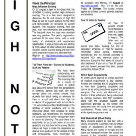 High Notes, Vol 16 No 2, 14 August 2015