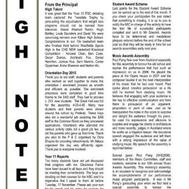 High Notes, Vol 16 No 14, 13 November 2015