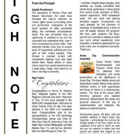 High Notes, Vol 16 No 29, 1 May 2015