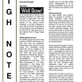 High Notes, Vol 16 No 31, 15 May 2015