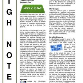 High Notes, Vol 18 No 1, 3 February 2017