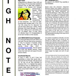 High Notes, Vol 18 No 14, 19 May 2017