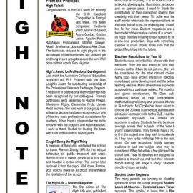 High Notes, Vol 18 No 35, 10 November 2017