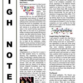 High Notes, Vol 18 No 40, 15 December 2017
