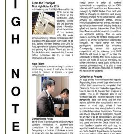 High Notes, Vol 19 No 40, 14 December 2018