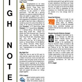 High Notes, Vol 11 No 5, 26 February 2010