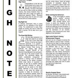 High Notes, Vol 11 No 7, 12 March 2010