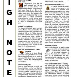 High Notes, Vol 12 No 2, 11 February 2011