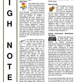 High Notes, Vol 12 No 39, 9 December 2011
