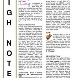 High Notes, Vol 13 No 15, 25 May 2012