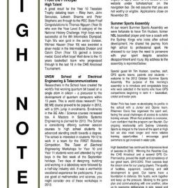 High Notes, Vol 13 No 32, 19 October 2012