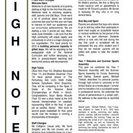 High Notes, Vol 14 No 1, 1 February 2013