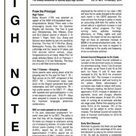 High Notes, Vol 15 No 3, 14 February 2014