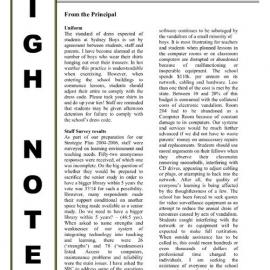 High Notes, Vol 4 No 6, 14 March 2003