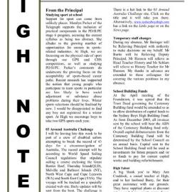 High Notes, Vol 4 No 12, 9 May 2003