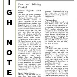High Notes, Vol 4 No 19, 27 June 2003