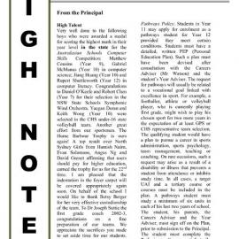 High Notes, Vol 4 No 23, 8 August 2003