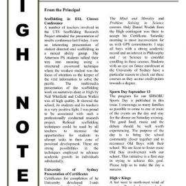 High Notes, Vol 4 No 27, 5 September 2003