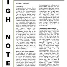 High Notes, Vol 4 No 37, 5 December 2003