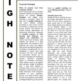 High Notes, Vol 5 No 4, 20 February 2004