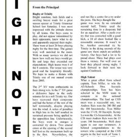High Notes, Vol 5 No 13, 7 May 2004