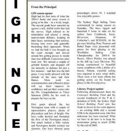High Notes, Vol 5 No 33, 22 October 2004
