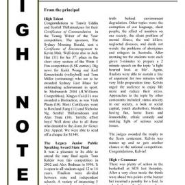High Notes, Vol 5 No 34, 29 October 2004
