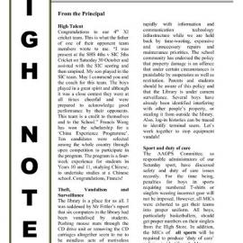 High Notes, Vol 5 No 36, 12 November 2004