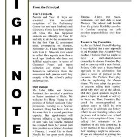 High Notes, Vol 5 No 37, 19 November 2004