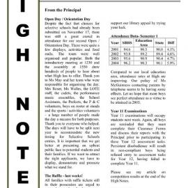 High Notes, Vol 5 No 38, 26 November 2004