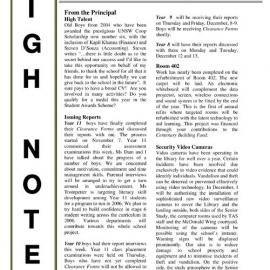 High Notes, Vol 6 No 37, 2 December 2005
