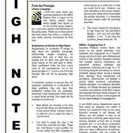 High Notes, Vol 8 No 14, 25 May 2007