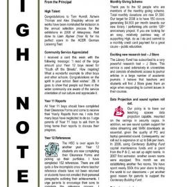 High Notes, Vol 8 No 35, 16 November 2007