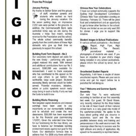 High Notes, Vol 9 No 1, 8 February 2008