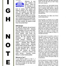 High Notes, Vol 10 No 1, 30 January 2009
