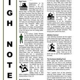 High Notes, Vol 10 No 10, 3 April 2009