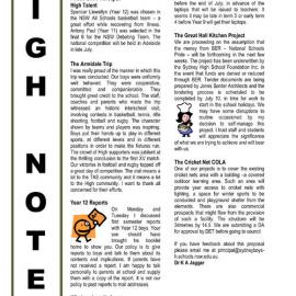 High Notes, Vol 10 No 17, 5 June 2009