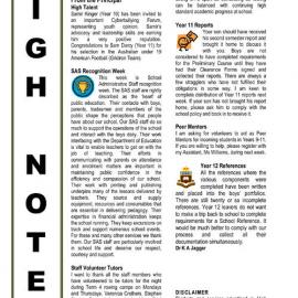 High Notes, Vol 10 No 35, 6 November 2009